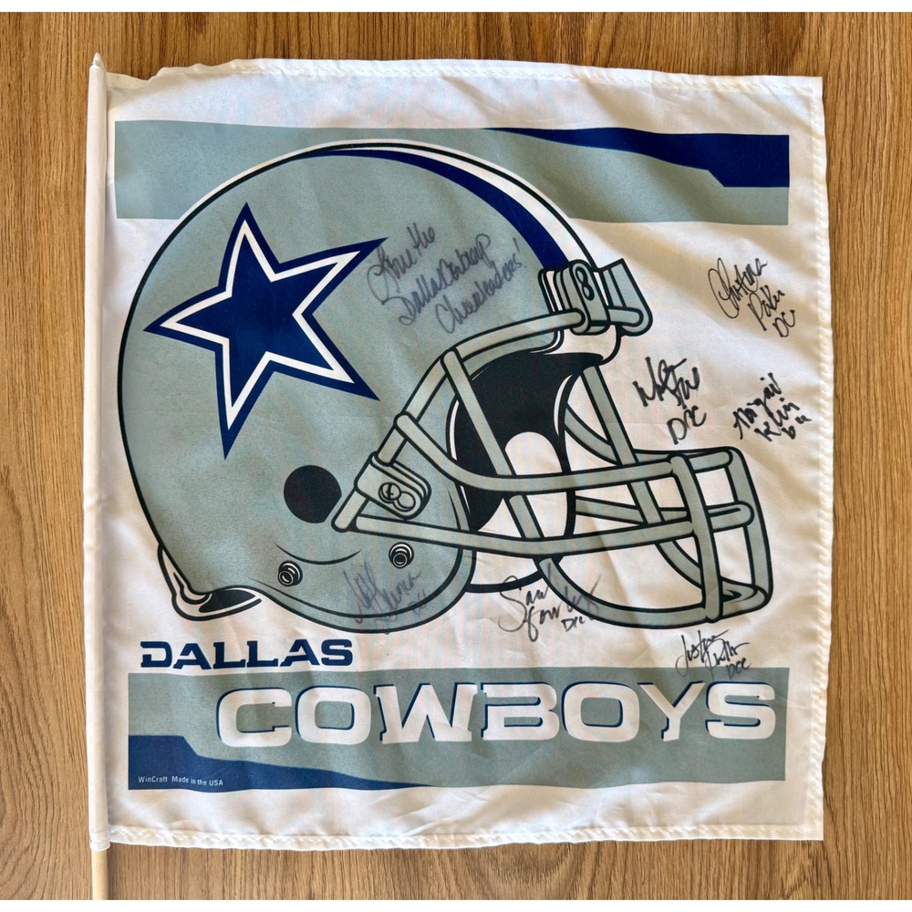 Dallas Cowboys WinCraft Flag Multi Signed DCC Cheerleaders Inscription No COA